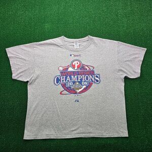 Philadelphia Phillies Tshirt Men 2XL‎ Gray 2008 World Series Champions Baseball
